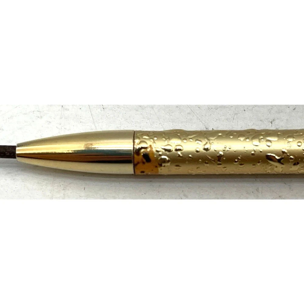 Vintage Geminesse Brow Pencil Brown Retractable Gold Case Makeup Collectible